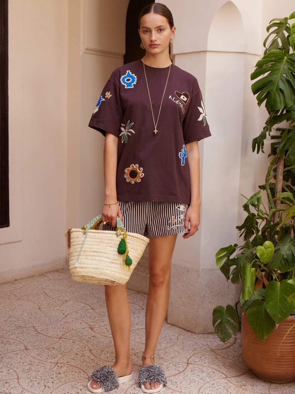 Anthropologie ALÉMAIS Sirocco Embroidered Tee